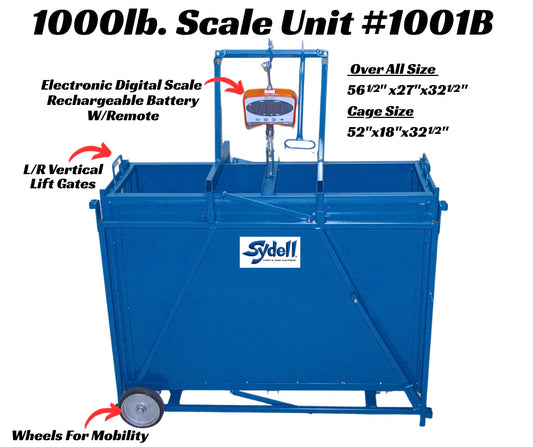 1000 lb. Electronic Scale w/Cage & End Gates (1001B)