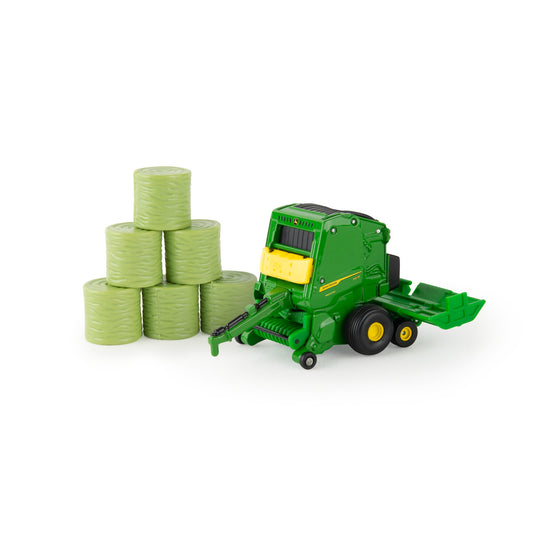 John Deere 1:64 Scale 561R Round Baler with Bale – Die-Cast Metal Replica