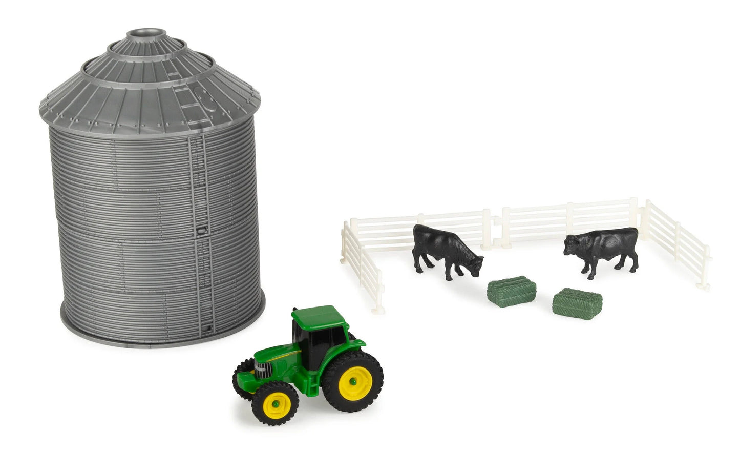 1/64 Mini Grain Bin Playset w/cows