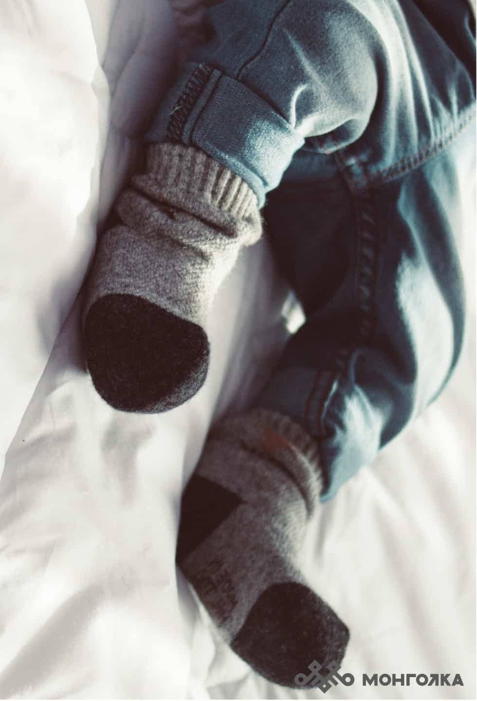 Children’s Grey Yak Wool Socks