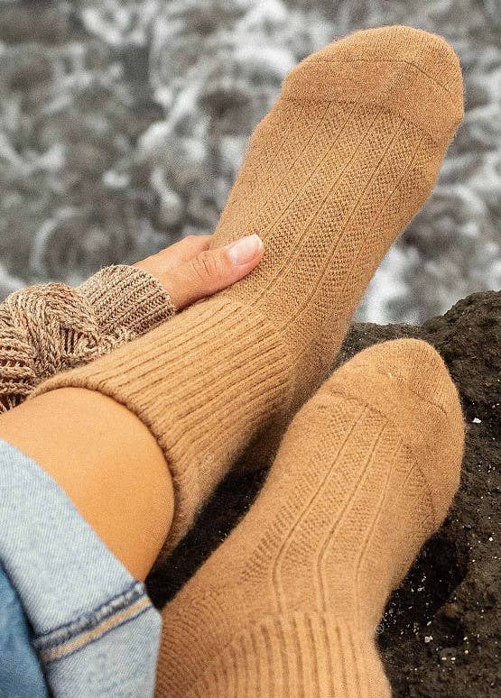 Brown Camel Wool Socks