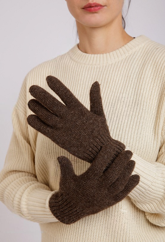 Brown Yak Wool Adult’s Gloves