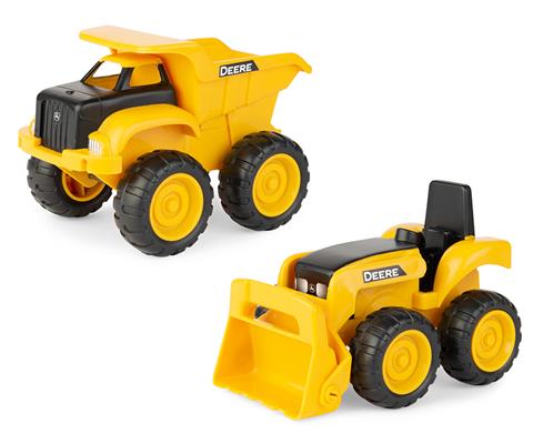John Deere 6inch Sand box Construction Dump Truck & Loader 2pk