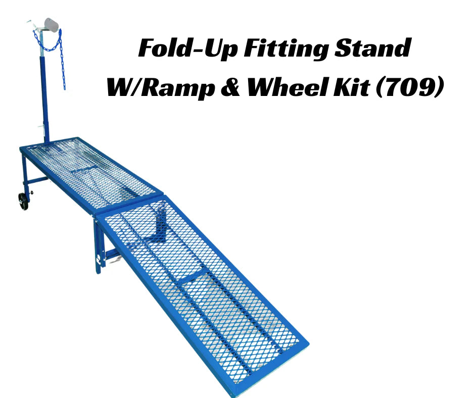 Fold-Up Fitting Stand w/Ramp and Wheel Kit (709) – The Shepherds Shed