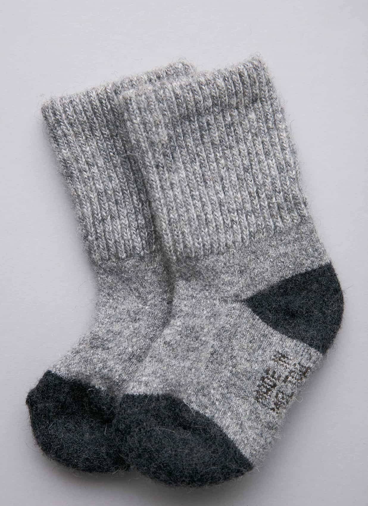 Children’s Grey Yak Wool Socks