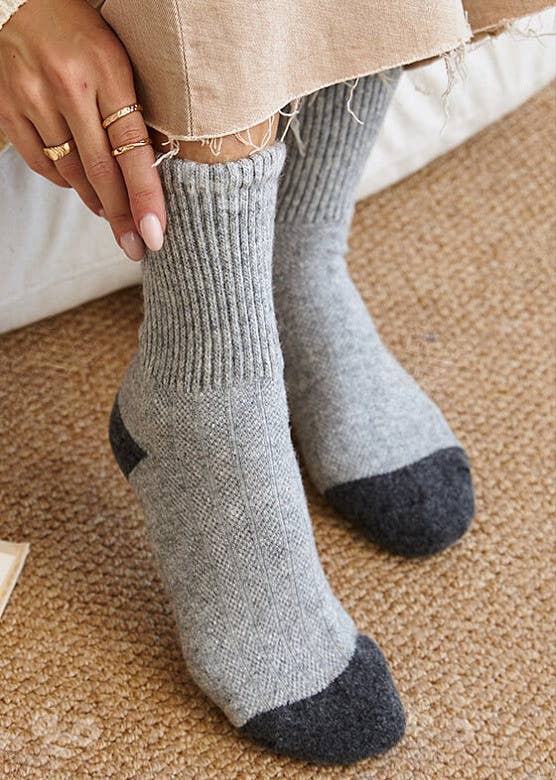 Grey Yak Wool Socks