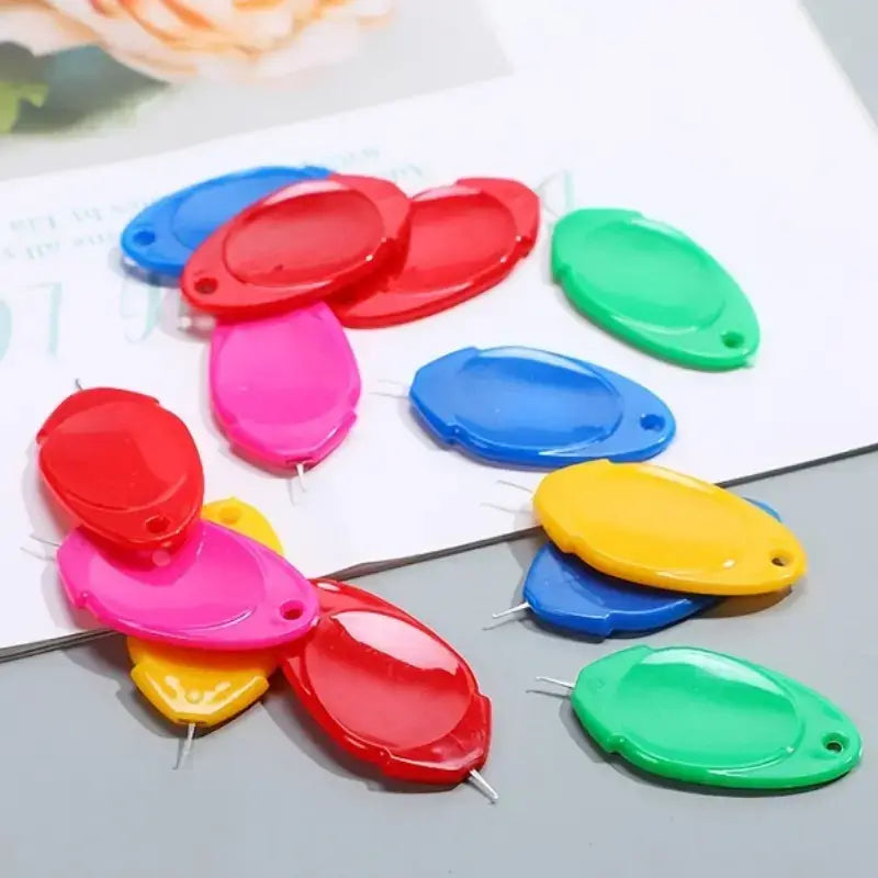 Colorful Plastic Thumb Needle Threader DIY Cross Stitch Tool